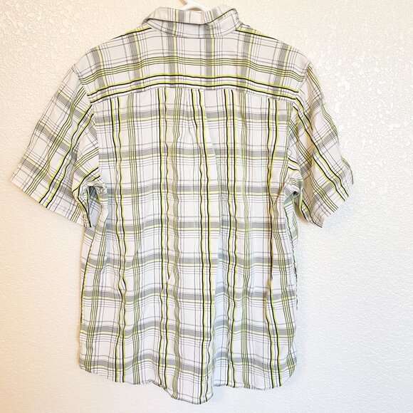 Columbia Omni Shade Button Down Shirt Men's M Yellow Plaid Short Sleeve AM7032 - Picture 2 of 5